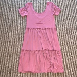 ASOS pink tiered dress